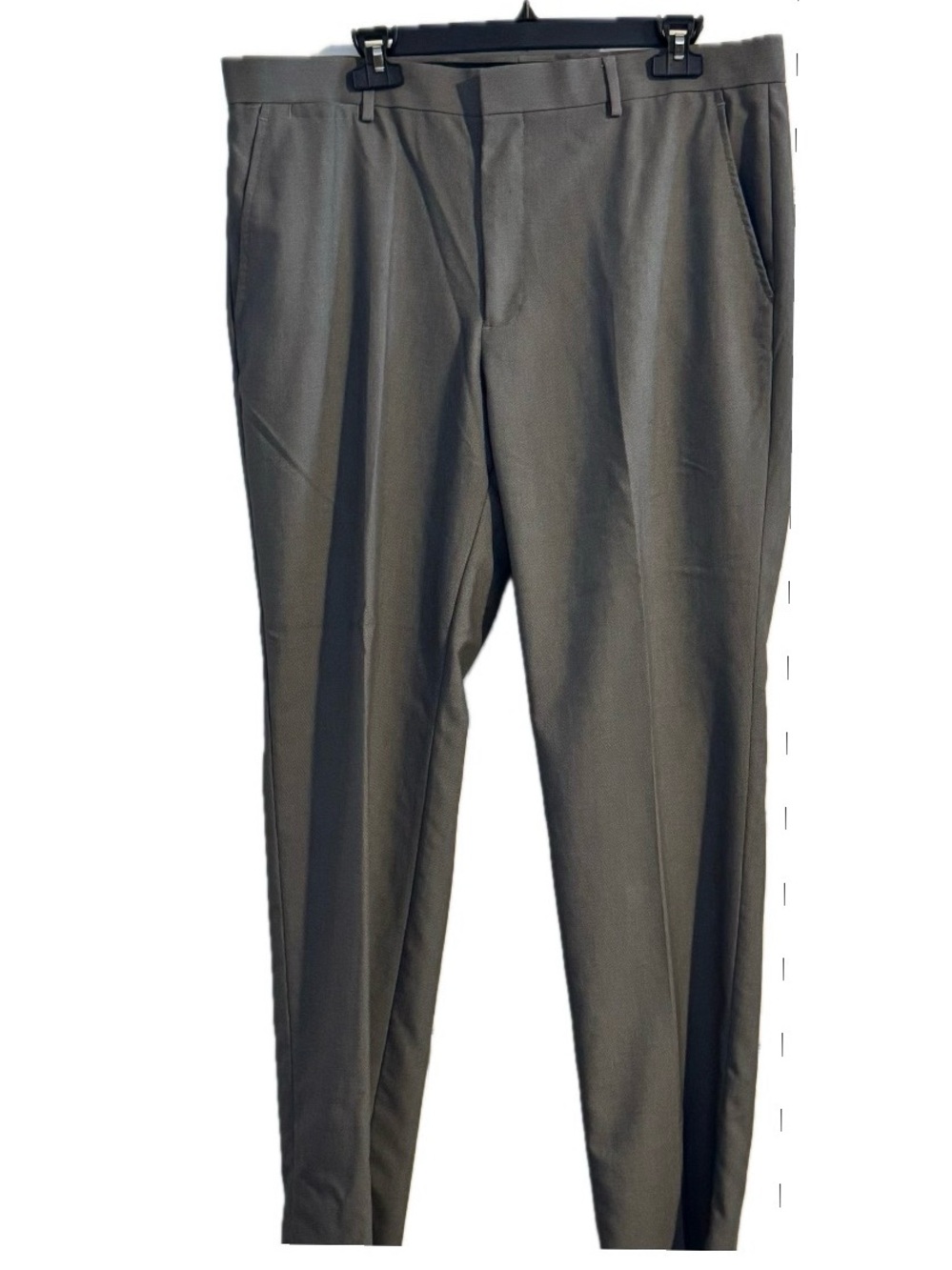 JF J. Ferrar Mens Slim Fit Dress Pants Gray/Brown Flat Front Slacks 38x32